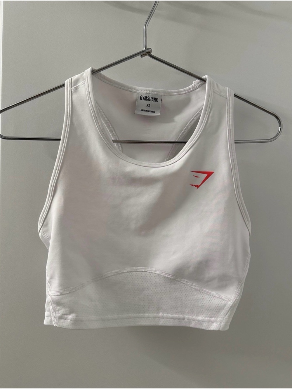Gymshark Pulse Crop Top | White | XS